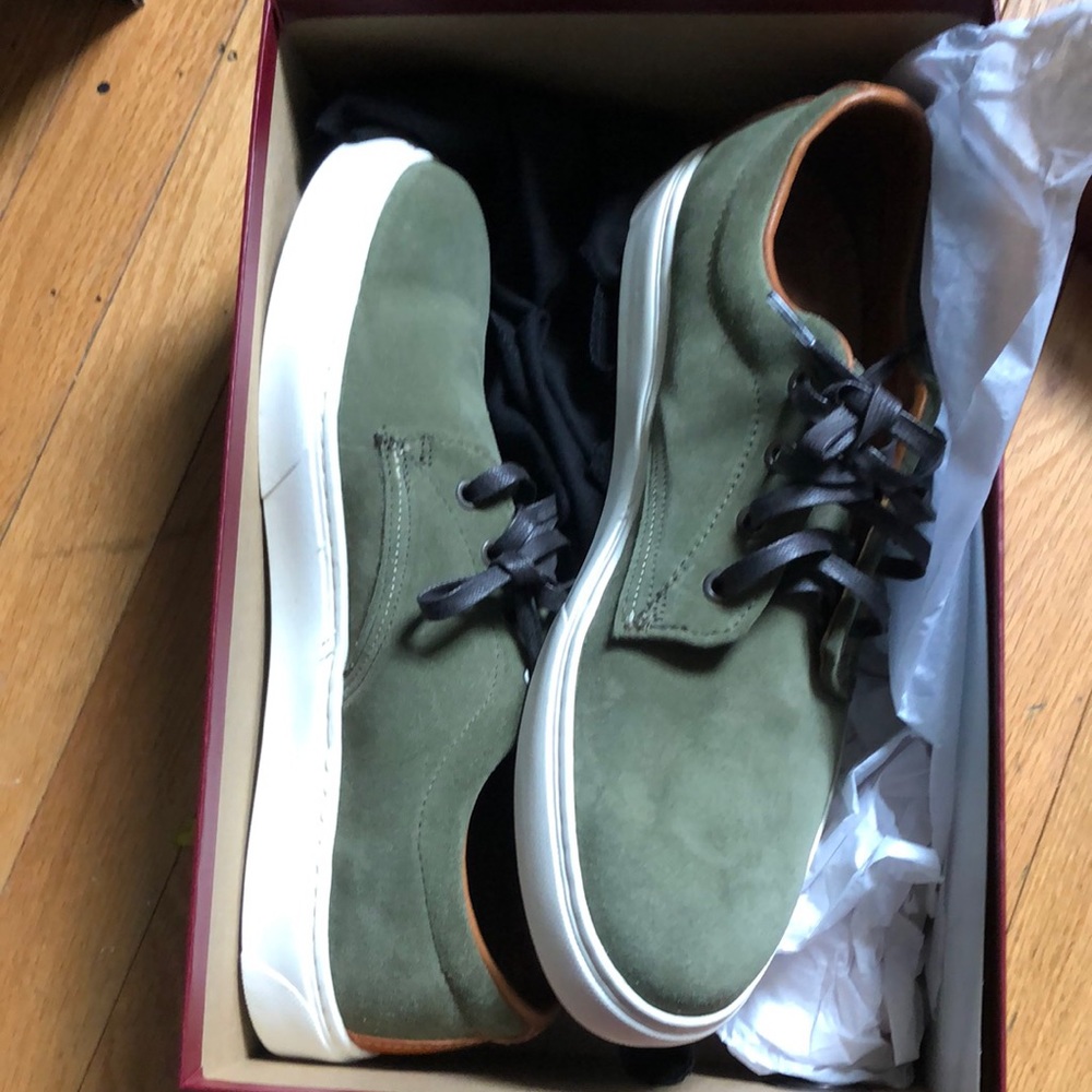 Brand new Wolverine 1000 mile green suede sneakers, new in box, made in USA